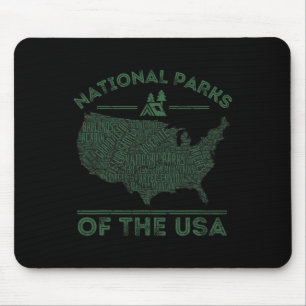 Nationalparks Karte Wandern Reisen Camping Outdoor Mousepad