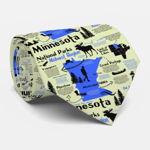 Nationalparks Minnesotas Infographic Karte Krawatte