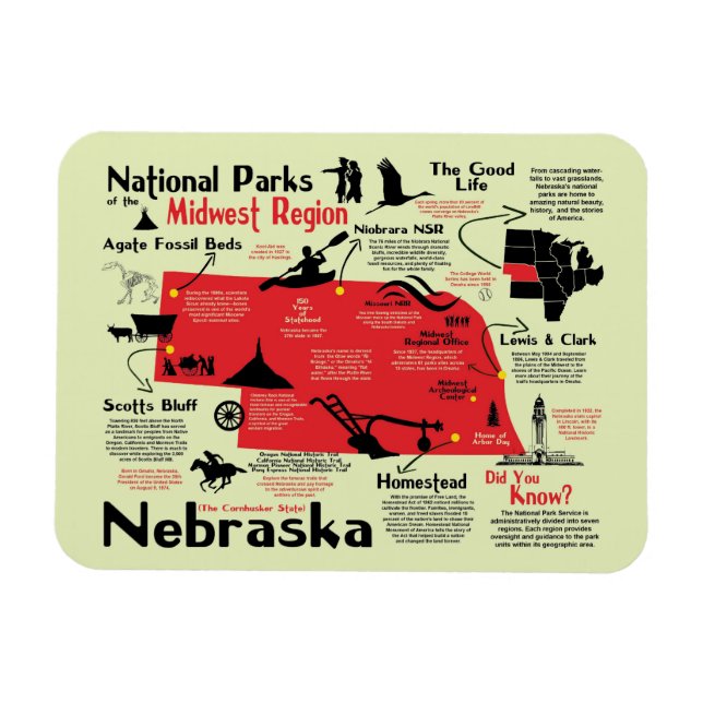 Nationalparks Nebraska Magnet (Horizontal)