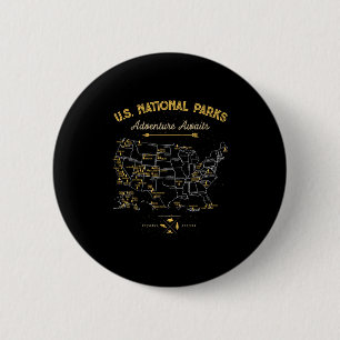 Nationalparks-T-Shirt-Karte-Camping-Frauen-Männer- Button