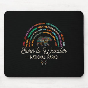 Nationalparks USA Liste Wortwolke Bär Camping An Mousepad