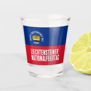 Nationaltagsflagge Liechtenstein Schnapsglas