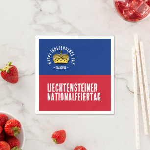 Nationaltagsflagge Liechtenstein Serviette