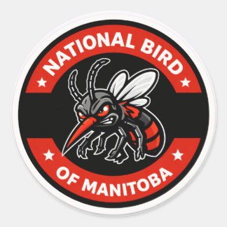 Nationalvogel von Manitoba Lustige Winnipeg-Mücke Runder Aufkleber