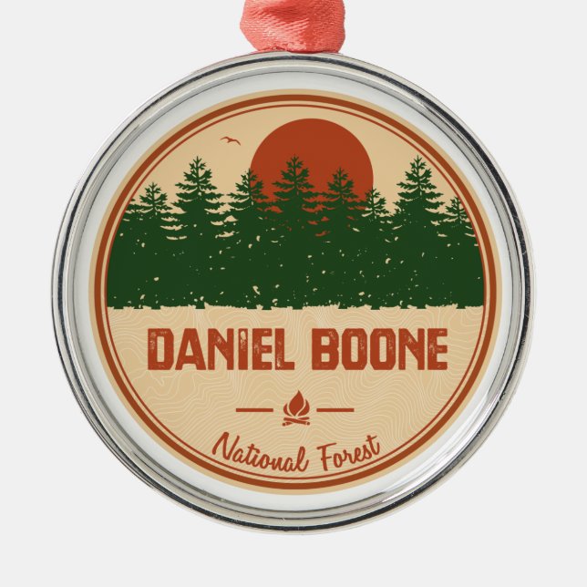 Nationalwald Daniel Boone Ornament Aus Metall (Vorne)