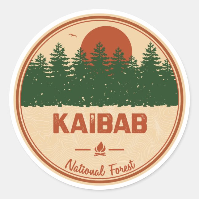 Nationalwald Kaibab Runder Aufkleber (Vorderseite)