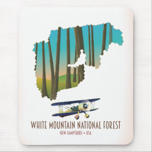 Nationalwald-Landkarte von White Berges Mousepad