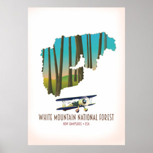 Nationalwald-Landkarte von White Berges Poster