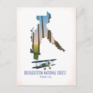 Nationalwald mit Bridger-Teton, wyomomoming-Karte Postkarte