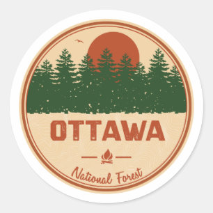 Nationalwald Ottawa Runder Aufkleber