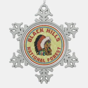 Nationalwald South Dakota Schneeflocken Zinn-Ornament