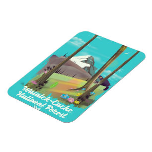 Nationalwald-Utah-Urlaubsplakat Wasatch-Cache Magnet