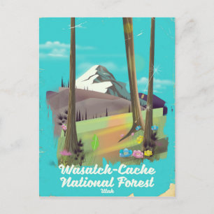 Nationalwald-Utah-Urlaubsplakat Wasatch-Cache Postkarte