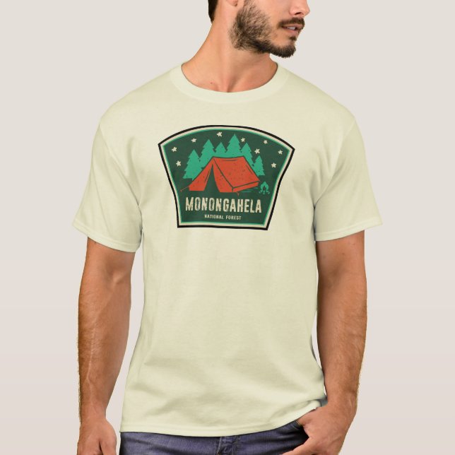 Nationalwald West-Virginia-Camping T-Shirt (Vorderseite)