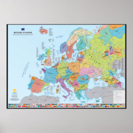 Nationen d'Europe Carte des Nations (en français) Poster
