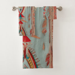 Native America Pattern Badhandtuch Set