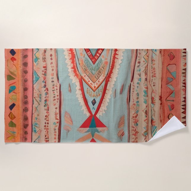 Native America Pattern Strandtuch (Vorderseite)