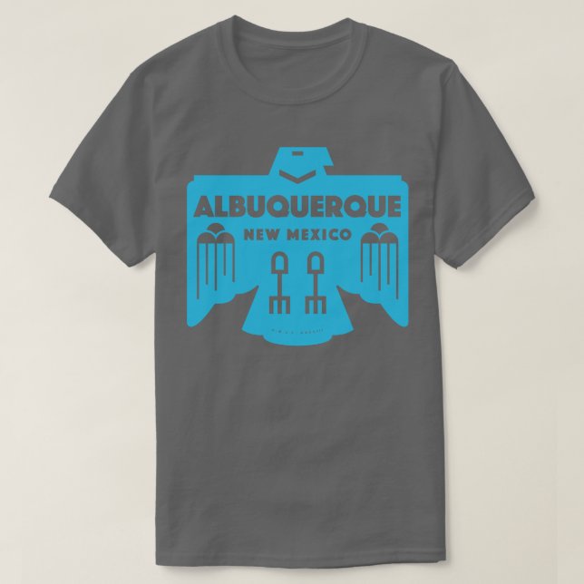 Native American Bird Albuquerque New Mexico Blue T-Shirt (Design vorne)