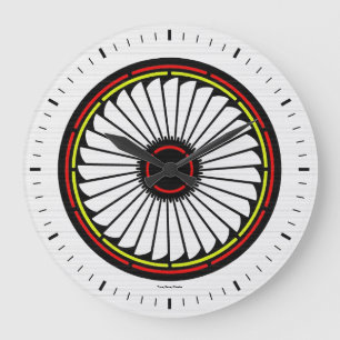 Native American Bloom Large Wall Clock Große Wanduhr