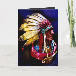  Native american Chief Folded Greeting Card Karte