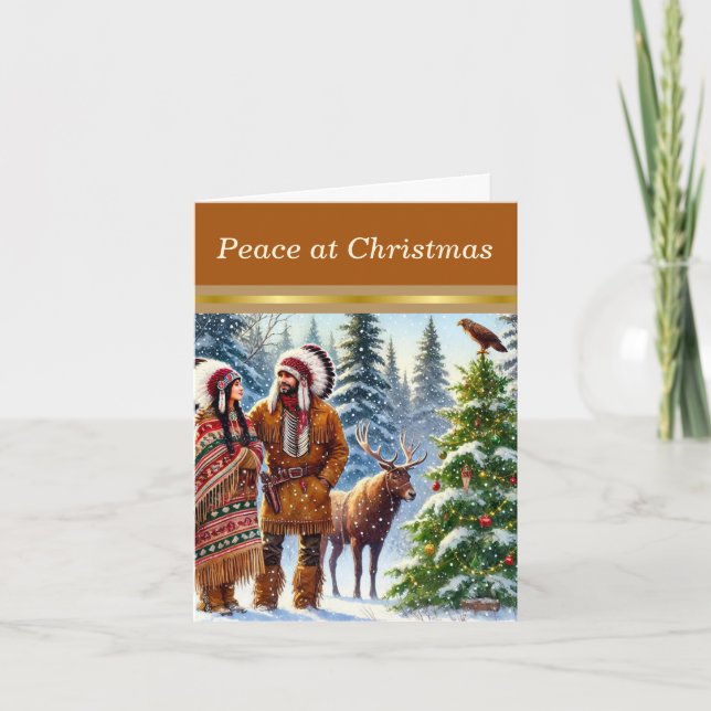 Native American Christmas Card Dankeskarte (Vorderseite)