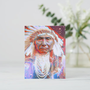 Native American Crazy Horse Flat Grußkarte Karte