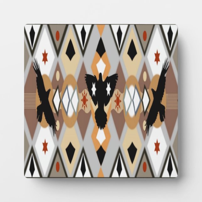 Native American Crow Plaque Fotoplatte (Vorderseite)