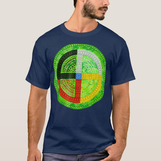 Native American Culture Medicine Wheel Mandala T-Shirt (Vorderseite)