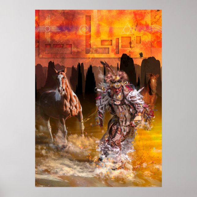 Native American Dancer ROLLING THUNDER Poster (Vorne)