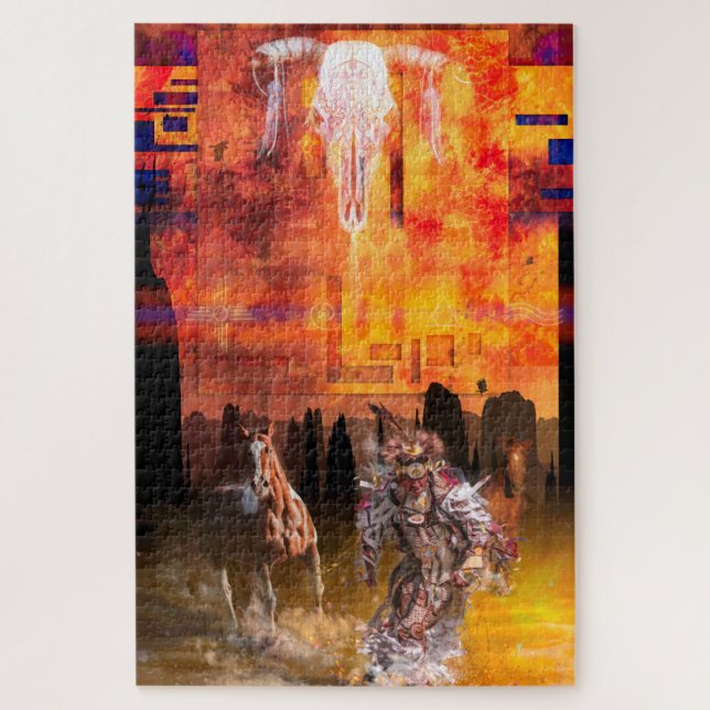 Native American Dancer ROLLING THUNDER Puzzle (Vertikal)