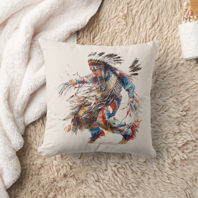 Native American Dancer Throw Kissen (Decke)