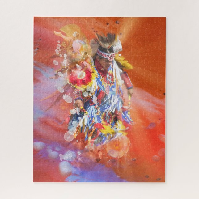 Native American DANCING WOLVES Puzzle (Vertikal)