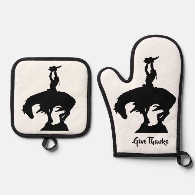 Native American dankt Ofenhandschuh & Topflappen-Set (Vorderseite)