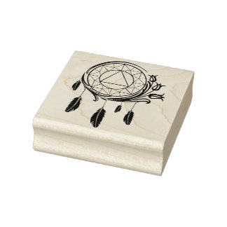Native American dreamcatcher AA recover logo stamp Gummistempel