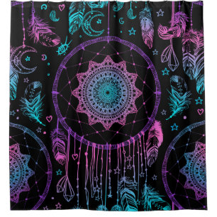 Native American Dreamcatcher Moon Pattern Duschvorhang