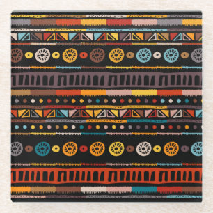 Native American Essenz: Ethnischer Vintage-Stil Glasuntersetzer