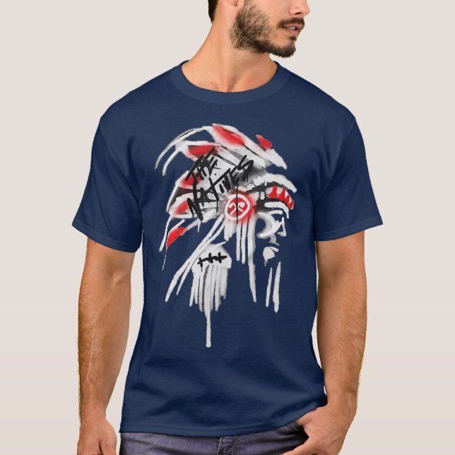 Native American Feather Headdress Design Native T-Shirt (Vorderseite)