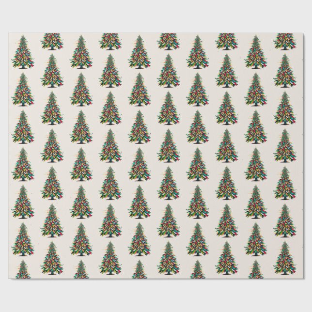 Native American Feder Weihnachtsbaum  Geschenkpapier (Flach)