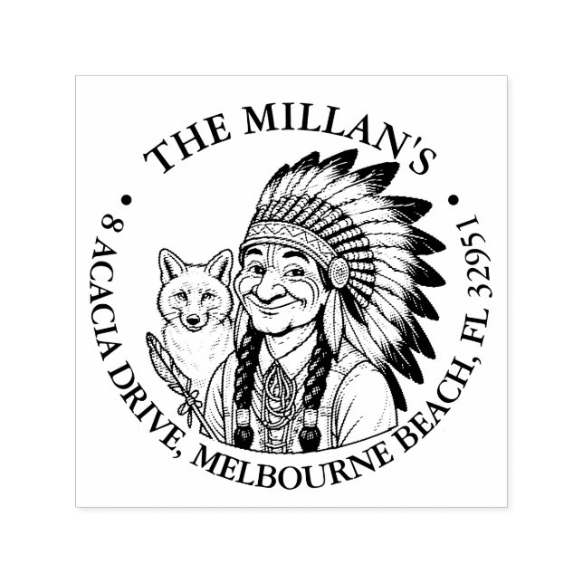 Native American Fuchs Theme Permastempel (Design)