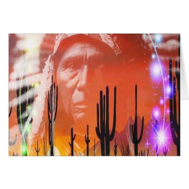 Native American Ghost Dance Grußkarte (Vorderseite (Horizontal))