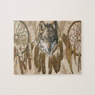 Native American Gray Wolf Puzzle