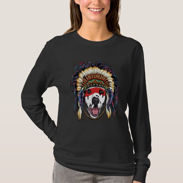 Native American Indian Dalmatian Dog Indigenous Pe T-Shirt (Vorderseite)