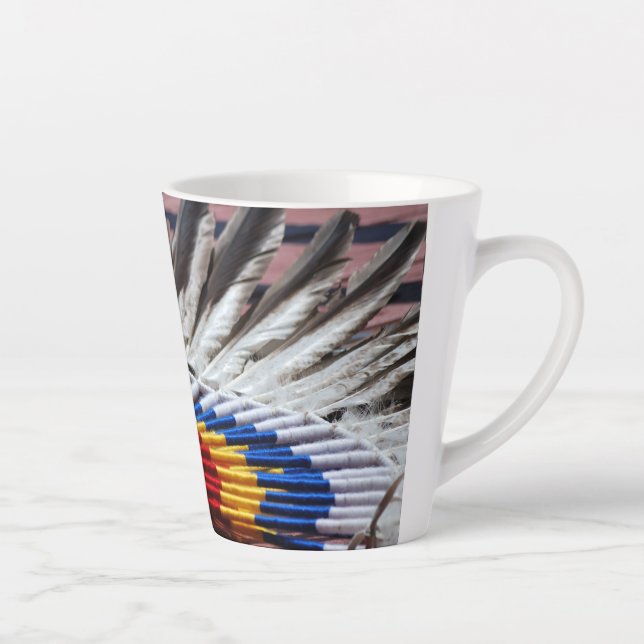 Native American Indian decorated Latte Mug  Milchtasse (Rechts)