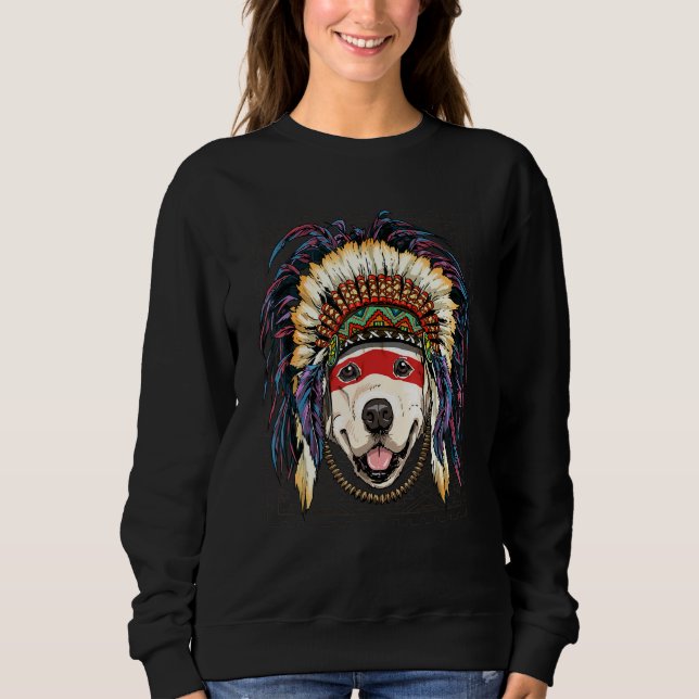 Native American Indian Golden Retriever Indigenous Sweatshirt (Vorderseite)