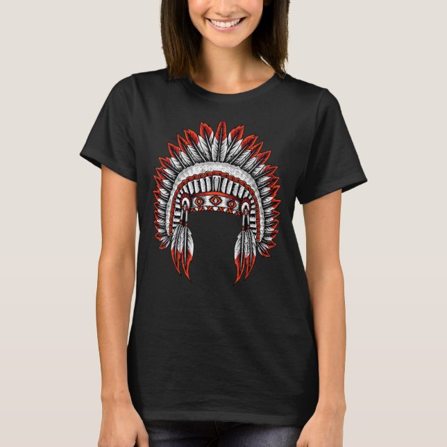 Native American Indian Headdress Anzug Jewelry D T-Shirt (Vorderseite)