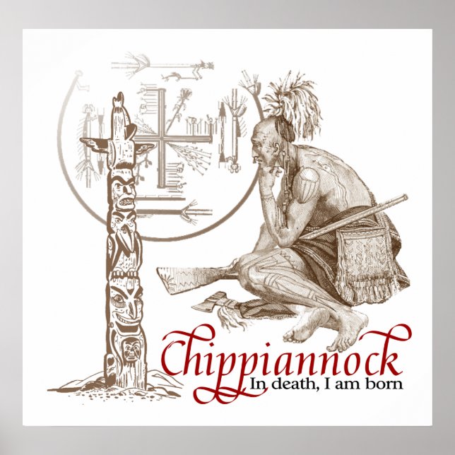 Native American Indian Poster In death I am born (Vorne)