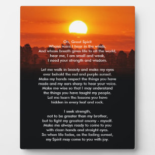 Native American Indian Prayer Fotoplatte