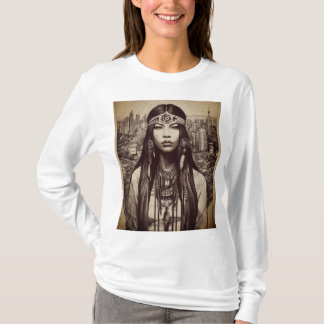 Native American Linework T - Shirt Design