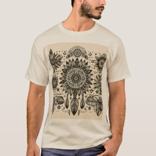 Native American Linework Tattoo T-Shirt