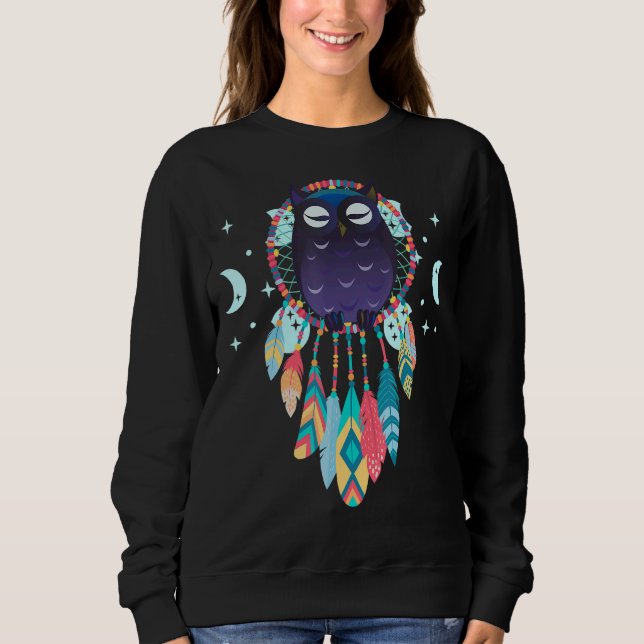 Native American Moon Dreamcatcher Owl Spiritual Dr Sweatshirt (Vorderseite)